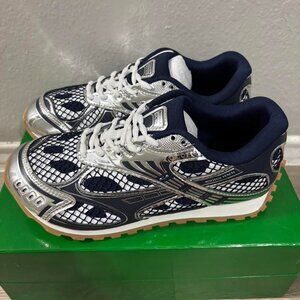 Bottega Veneta Men's Navy and Silver Trainers